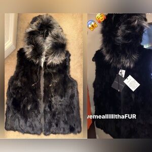 NWOT REAL Fur Adrienne Landau Reversible Vest